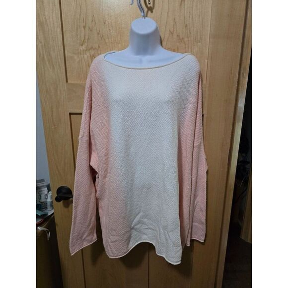 Pure Jill Womens 3X Ombre Sweater Pink & White Cotton Blend - Picture 3 of 7